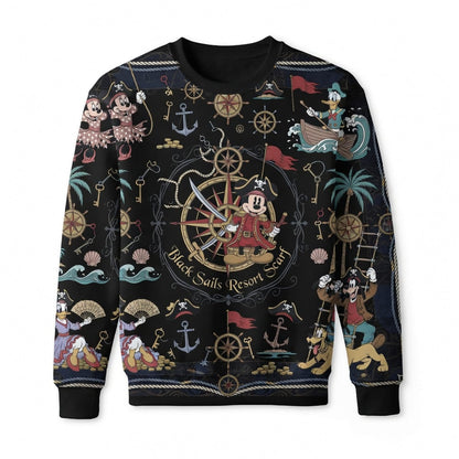 Pirate Mouse AOP Apparel - Black Sails Resort Scarf