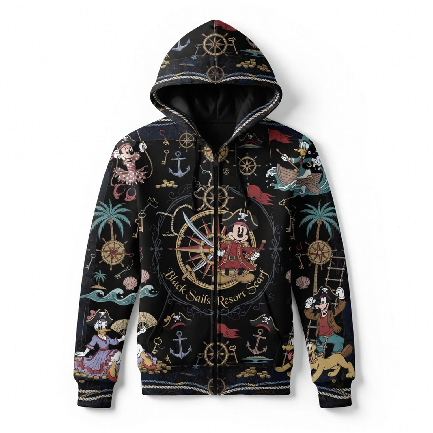 Pirate Mouse AOP Apparel - Black Sails Resort Scarf