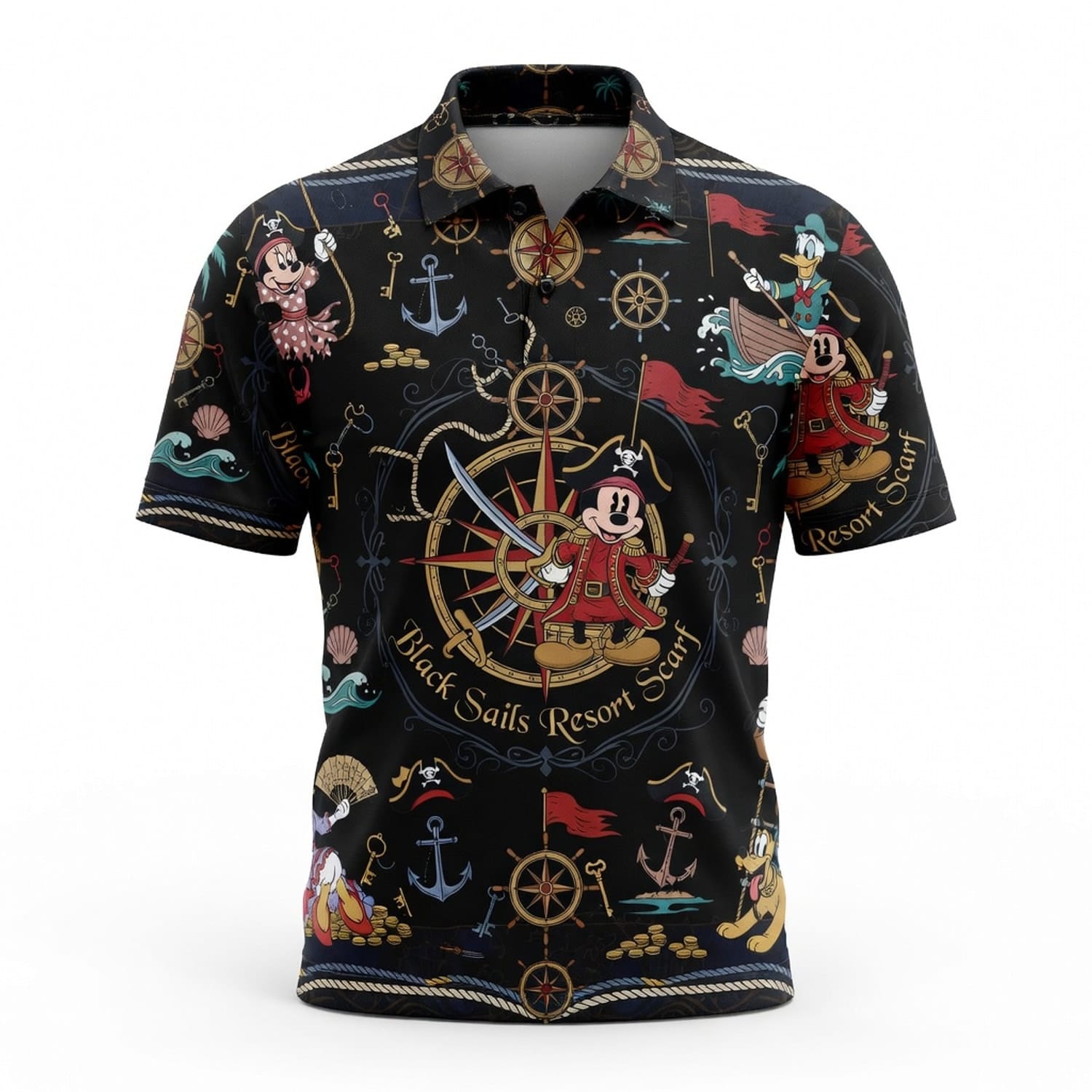 Pirate Mouse AOP Apparel - Black Sails Resort Scarf
