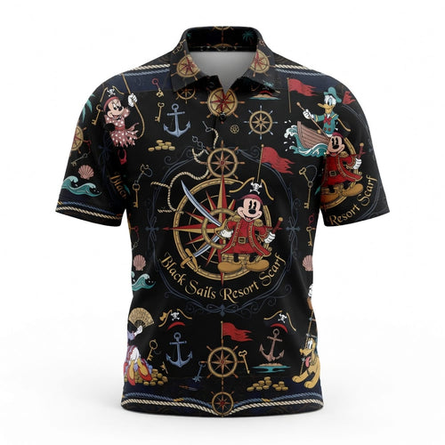 Pirate Mouse AOP Apparel - Black Sails Resort Scarf