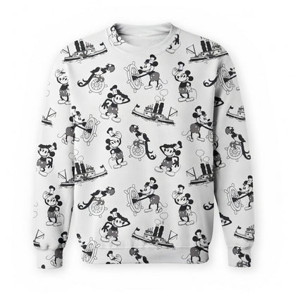 Vintage Steamboat AOP Apparel Mouse Classic Cartoon