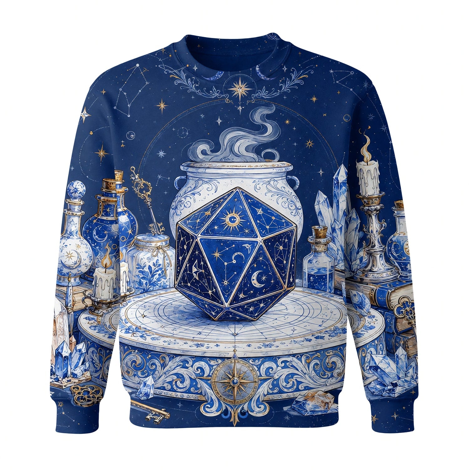 Celestial D20 Dice T-Shirt - Mystic Astrology Fantasy Apparel