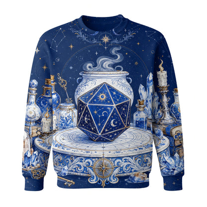Celestial D20 Dice T-Shirt - Mystic Astrology Fantasy Apparel