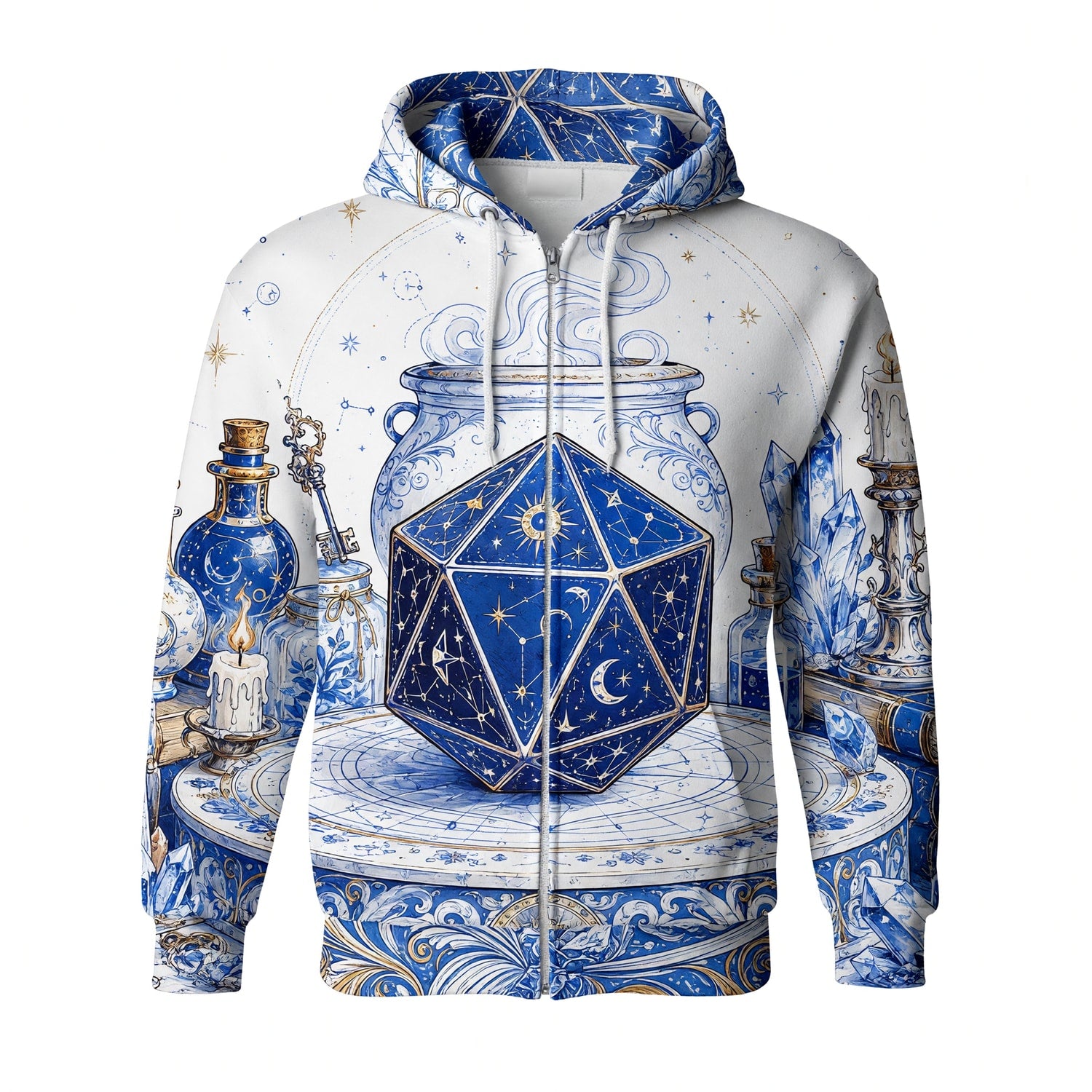 Celestial D20 Dice T-Shirt - Mystic Astrology Fantasy Apparel