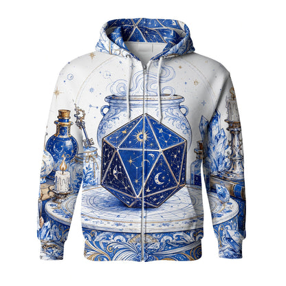 Celestial D20 Dice T-Shirt - Mystic Astrology Fantasy Apparel
