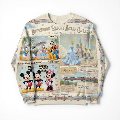 Mouse Vacation AOP T-Shirt - Storybook Resort Collage