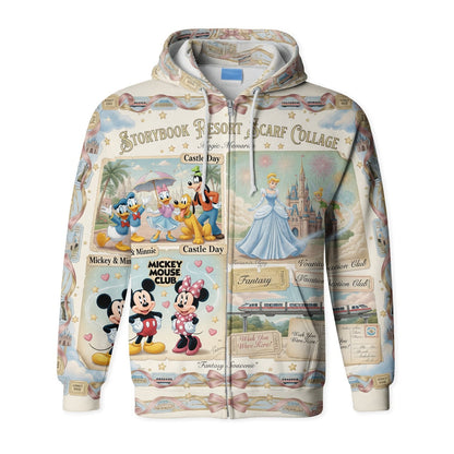 Mouse Vacation AOP T-Shirt - Storybook Resort Collage