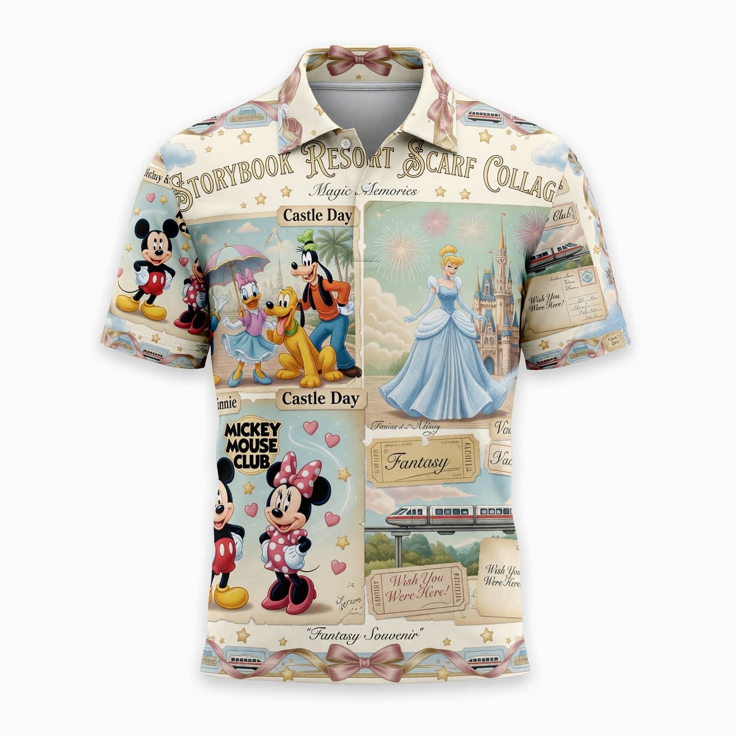 Mouse Vacation AOP T-Shirt - Storybook Resort Collage