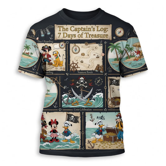 Pirate Crew AOP T-Shirt - Vintage Mouse Treasure Map