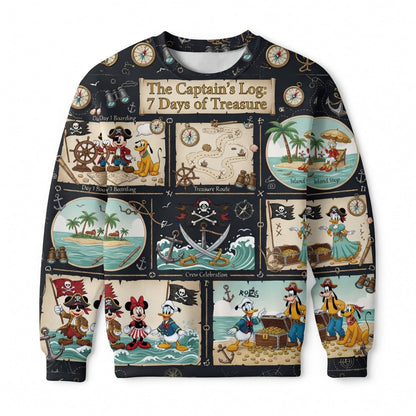 Pirate Crew AOP T-Shirt - Vintage Mouse Treasure Map