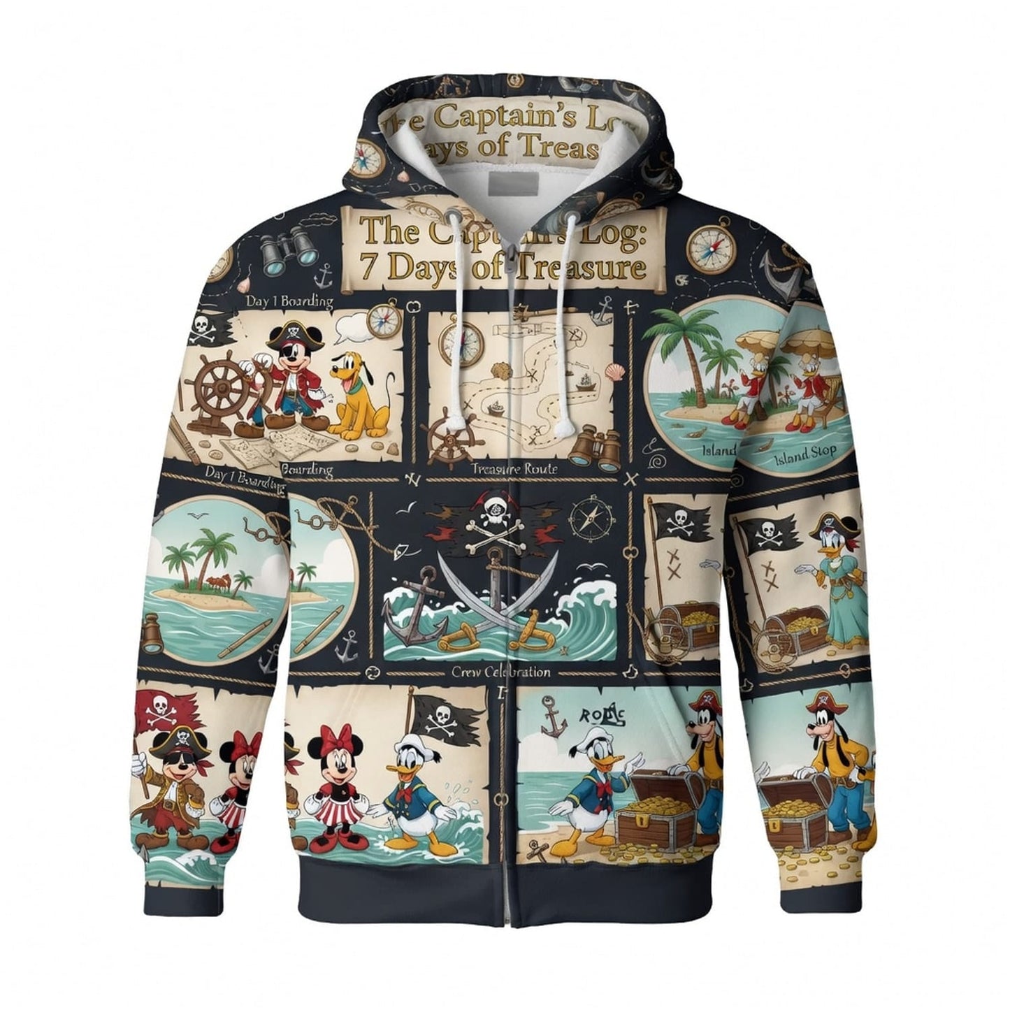Pirate Crew AOP T-Shirt - Vintage Mouse Treasure Map