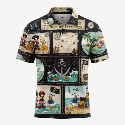 Pirate Crew AOP T-Shirt - Vintage Mouse Treasure Map