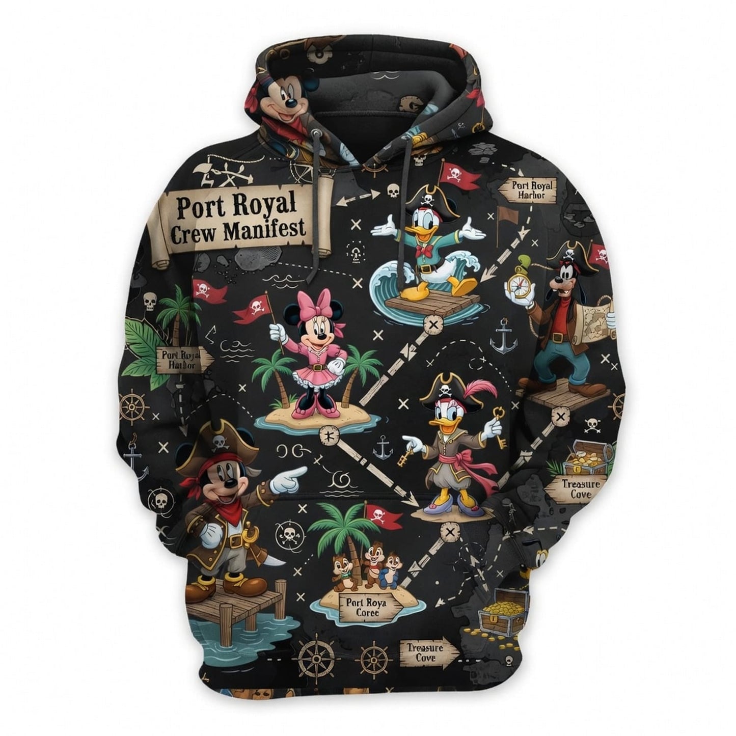 Port Royal Pirate Crew AOP T-Shirt - Mouse Map Design