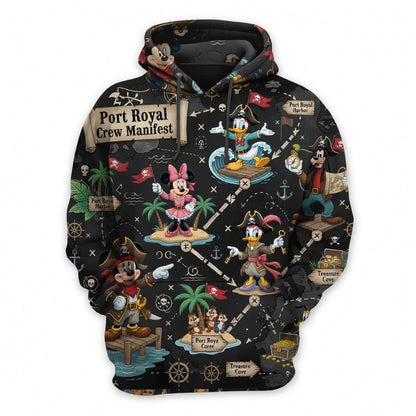 Port Royal Pirate Crew AOP T-Shirt - Mouse Map Design