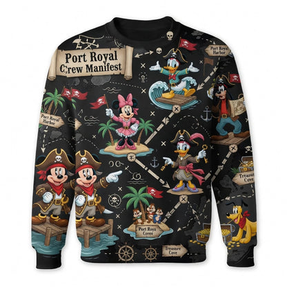 Port Royal Pirate Crew AOP T-Shirt - Mouse Map Design