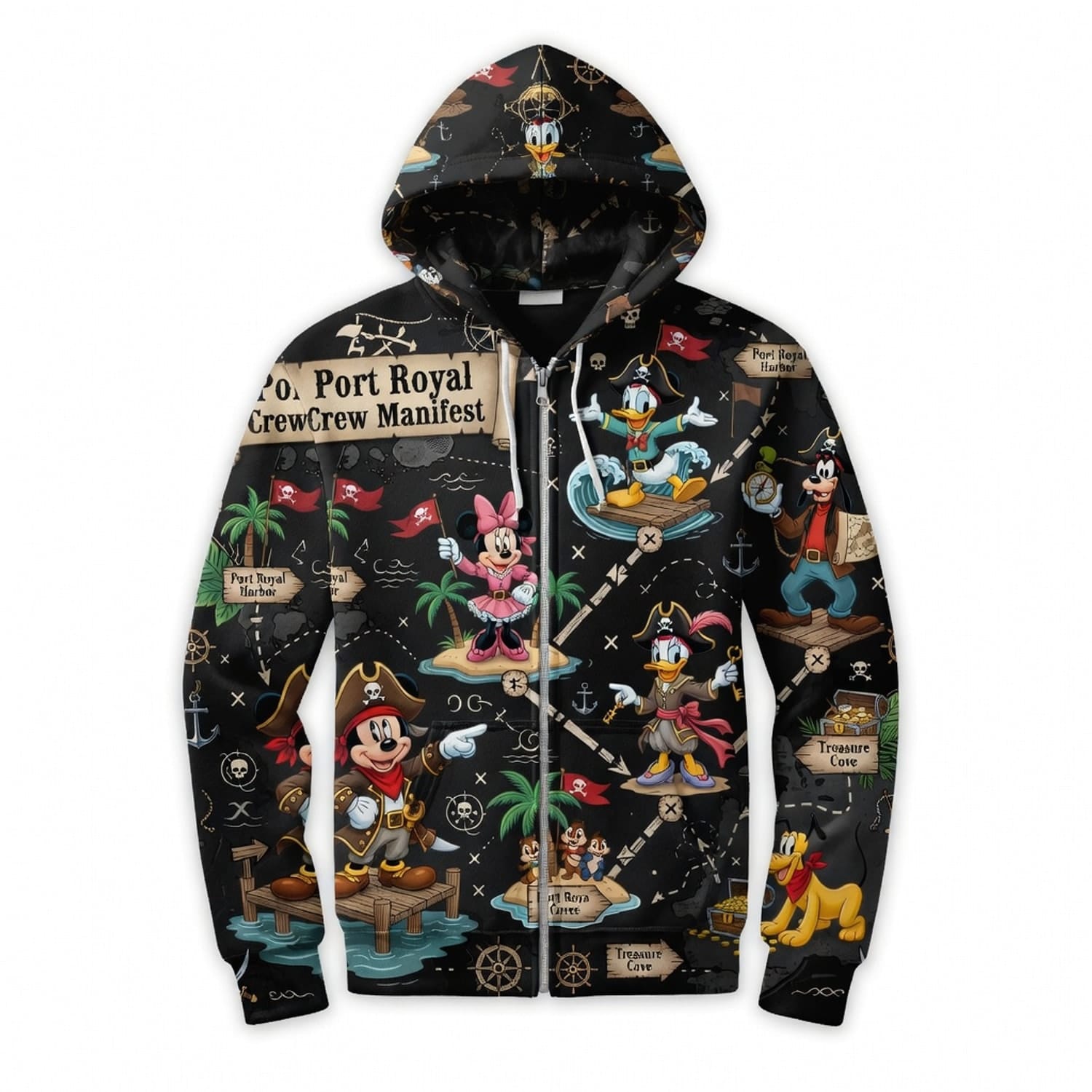 Port Royal Pirate Crew AOP T-Shirt - Mouse Map Design
