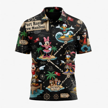 Port Royal Pirate Crew AOP T-Shirt - Mouse Map Design