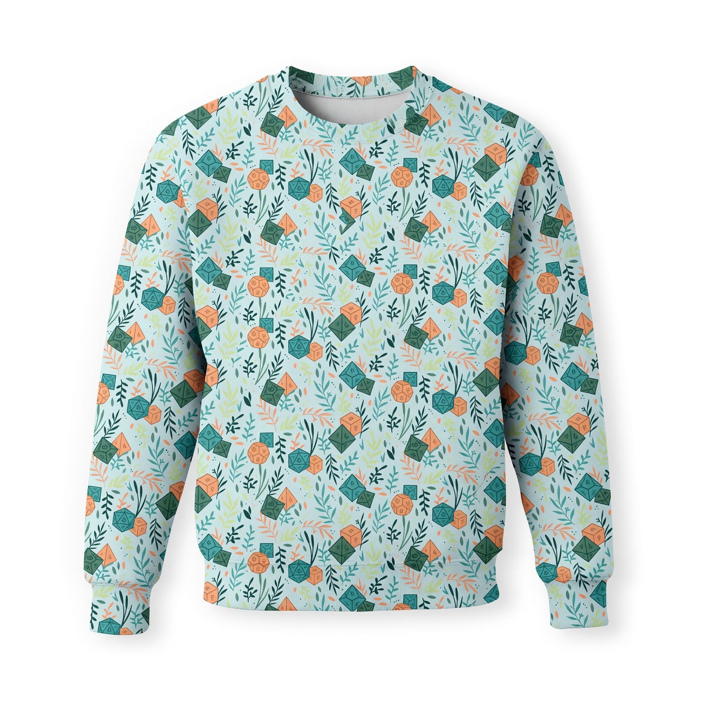 Dice Floral AOP T-Shirt - Botanical Tabletop RPG Pattern