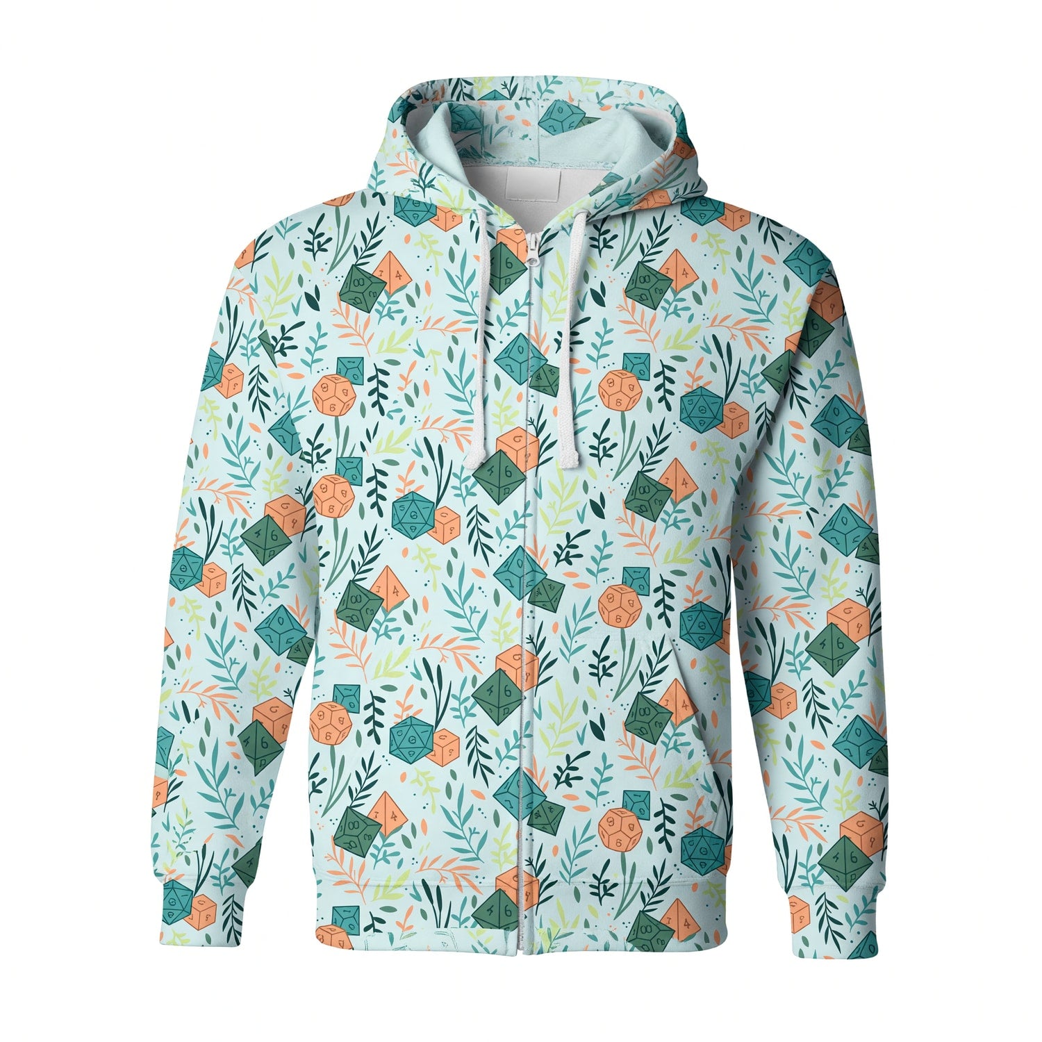 Dice Floral AOP T-Shirt - Botanical Tabletop RPG Pattern