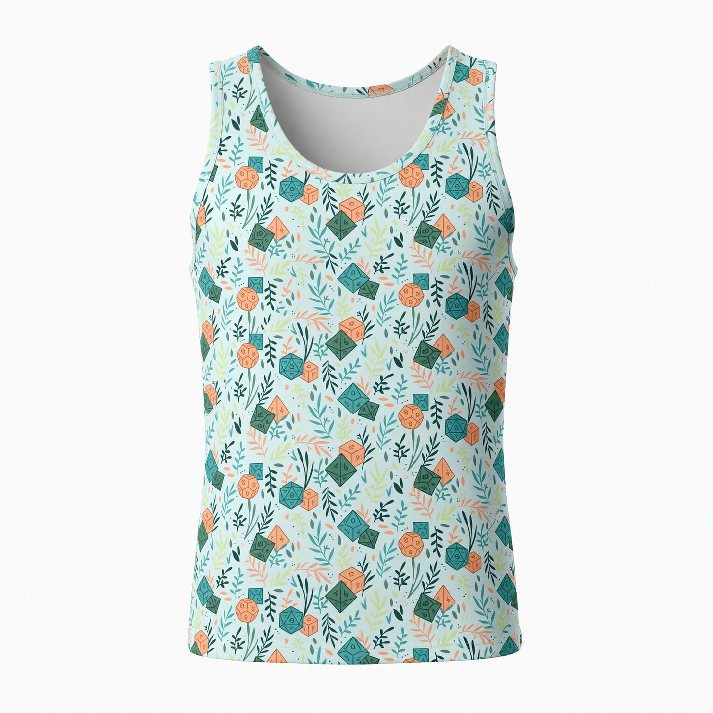 Dice Floral AOP T-Shirt - Botanical Tabletop RPG Pattern