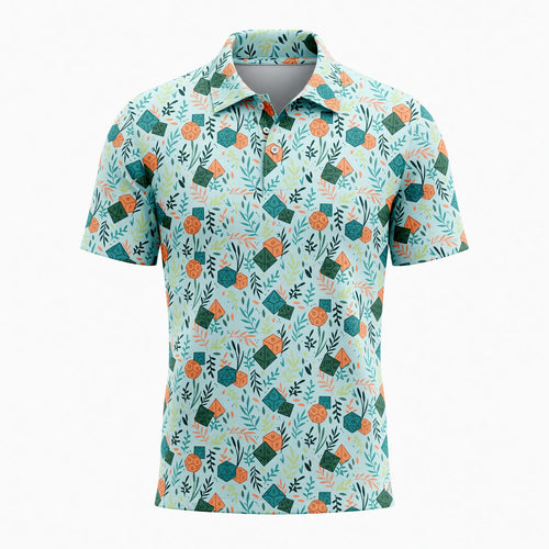 Dice Floral AOP T-Shirt - Botanical Tabletop RPG Pattern