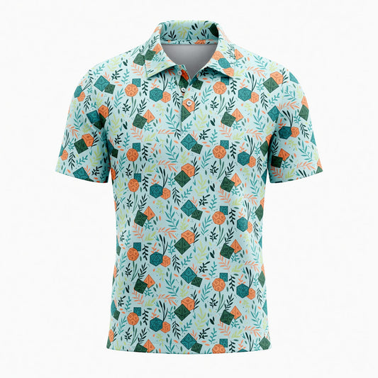Dice Floral AOP T-Shirt - Botanical Tabletop RPG Pattern