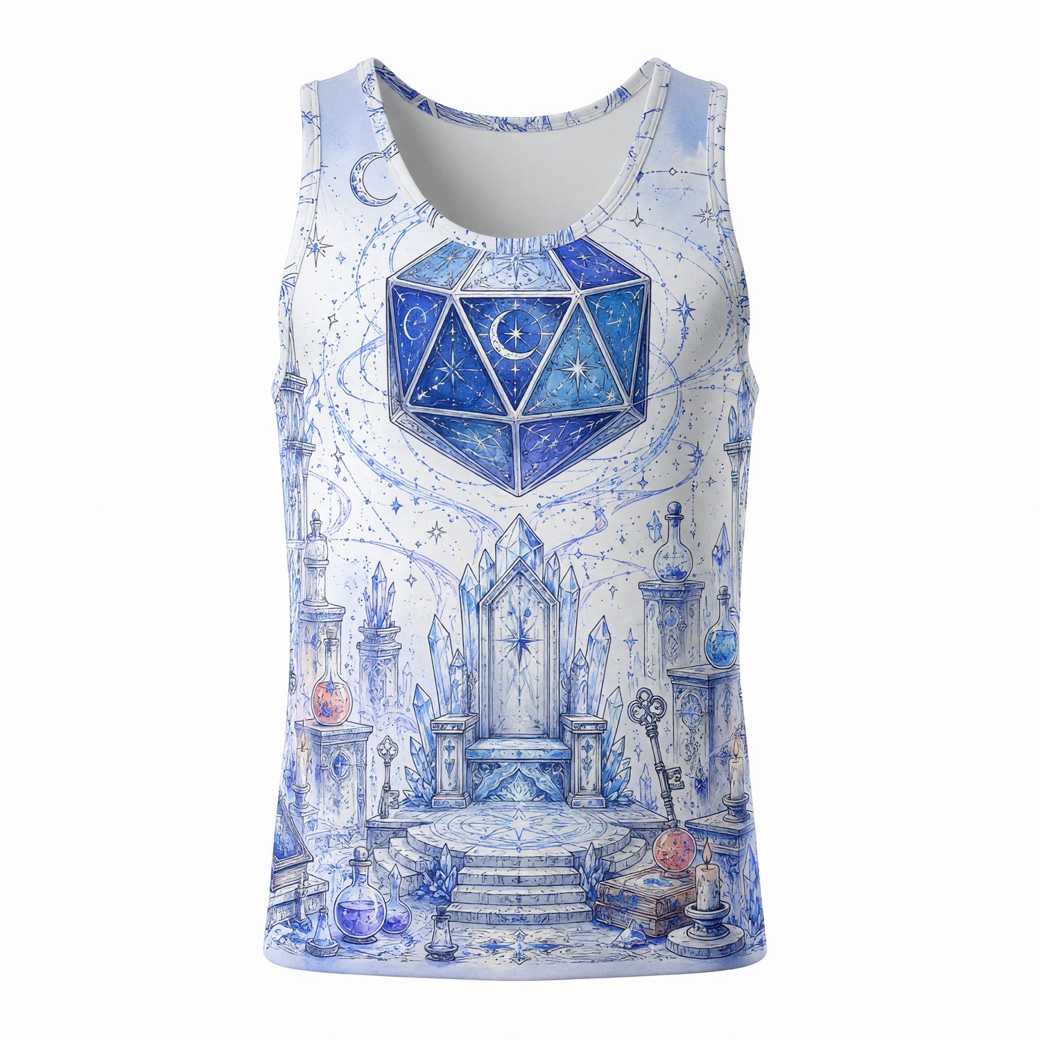 Celestial D20 AOP T-Shirt - Fantasy Dice Throne Art