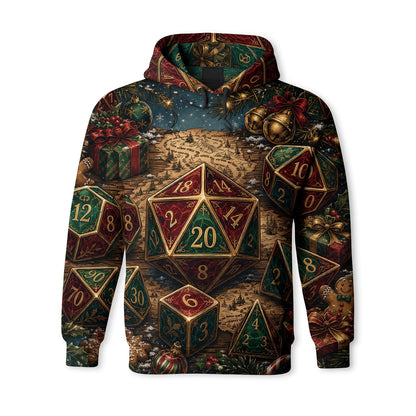 Christmas Dice AOP T-Shirt - Fantasy Holiday RPG Apparel