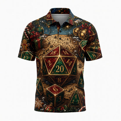 Christmas Dice AOP T-Shirt - Fantasy Holiday RPG Apparel