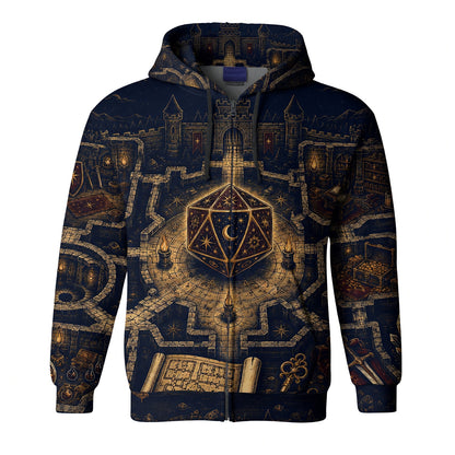 D20 Fantasy Castle AOP T-Shirt - RPG Tabletop Gaming Apparel
