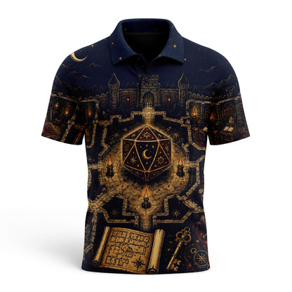 D20 Fantasy Castle AOP T-Shirt - RPG Tabletop Gaming Apparel