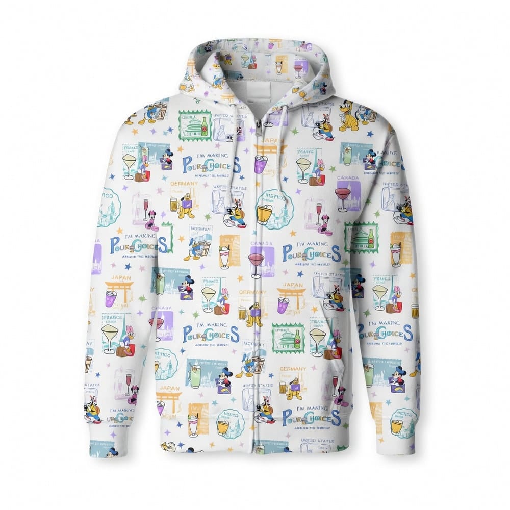 I'm Making Pour Choices Around The World AOP Apparel World Park Mouse & Friends