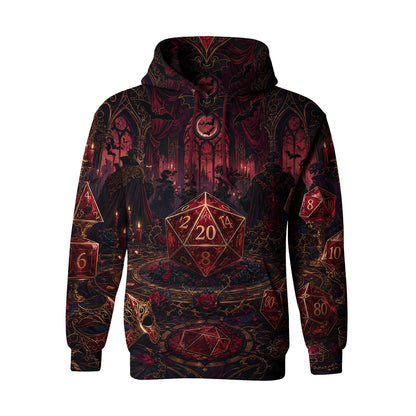 Gothic Vampire Dice AOP T-Shirt - Dark Masquerade RPG Streetwear