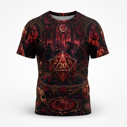 Gothic Vampire Dice AOP T-Shirt - Dark Masquerade RPG Streetwear