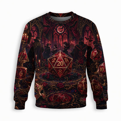 Gothic Vampire Dice AOP T-Shirt - Dark Masquerade RPG Streetwear