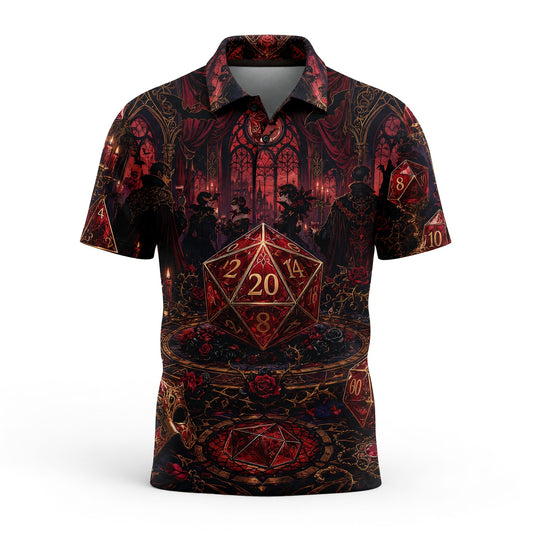Gothic Vampire Dice AOP T-Shirt - Dark Masquerade RPG Streetwear