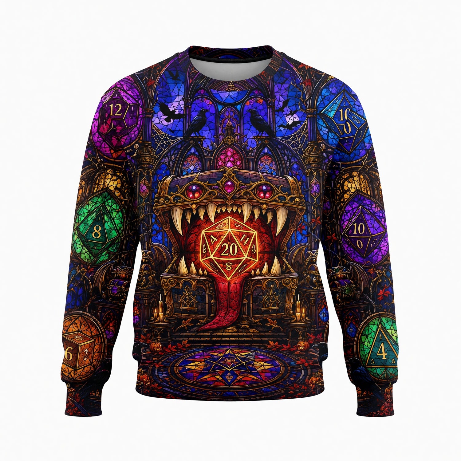 Fantasy Dungeon Mimic Dice AOP T-Shirt - Gothic Fantasy RPG Apparel
