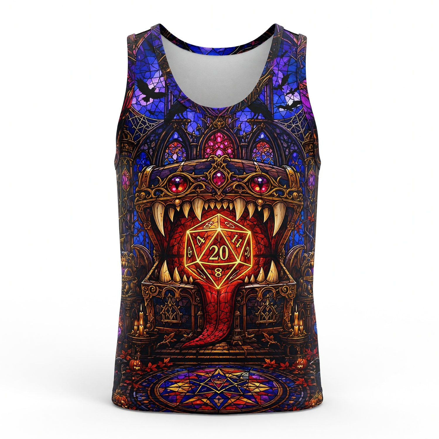 Fantasy Dungeon Mimic Dice AOP T-Shirt - Gothic Fantasy RPG Apparel