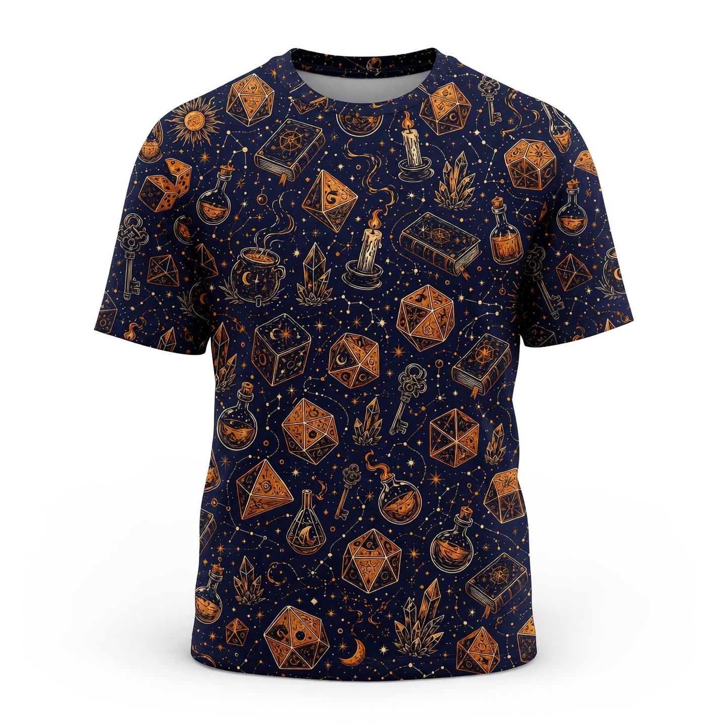Fantasy Dungeon Dice AOP T-Shirt - Mystic Fantasy Pattern