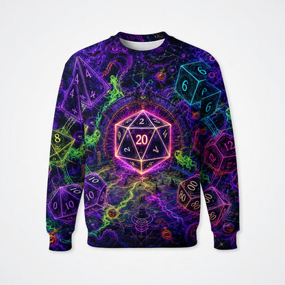 Halloween Dice AOP T-Shirt - Spooky Neon RPG Fantasy Apparel