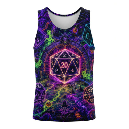 Halloween Dice AOP T-Shirt - Spooky Neon RPG Fantasy Apparel