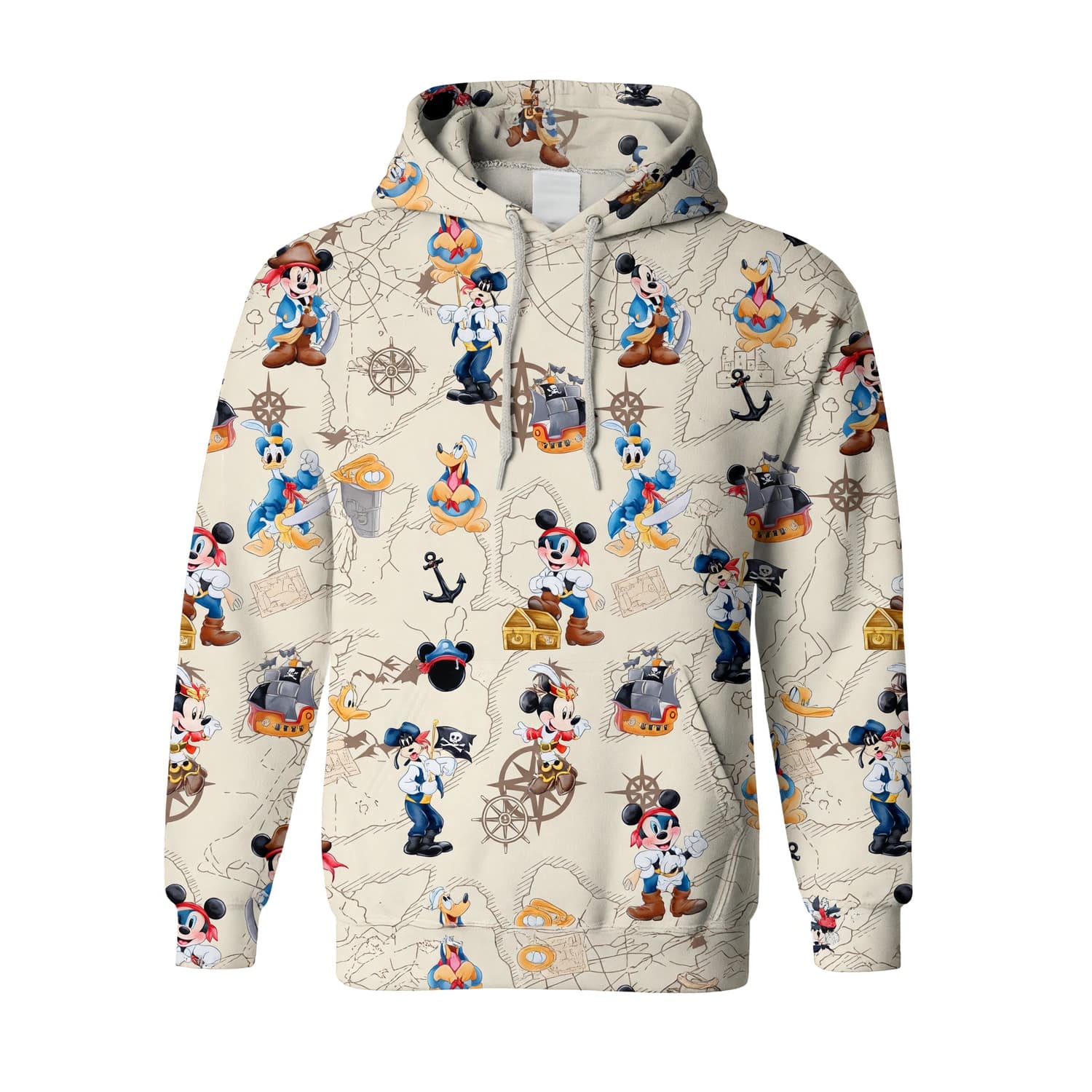 Pirate Mouse AOP Apparel - Vintage Treasure Map Pattern