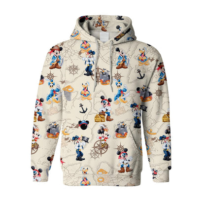 Pirate Mouse AOP Apparel - Vintage Treasure Map Pattern