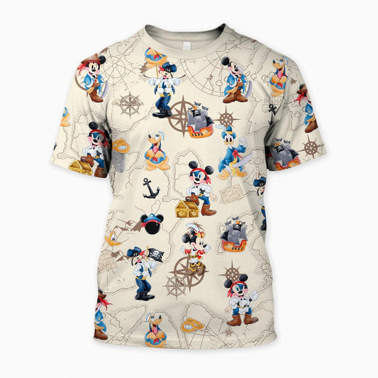 Pirate Mouse AOP Apparel - Vintage Treasure Map Pattern