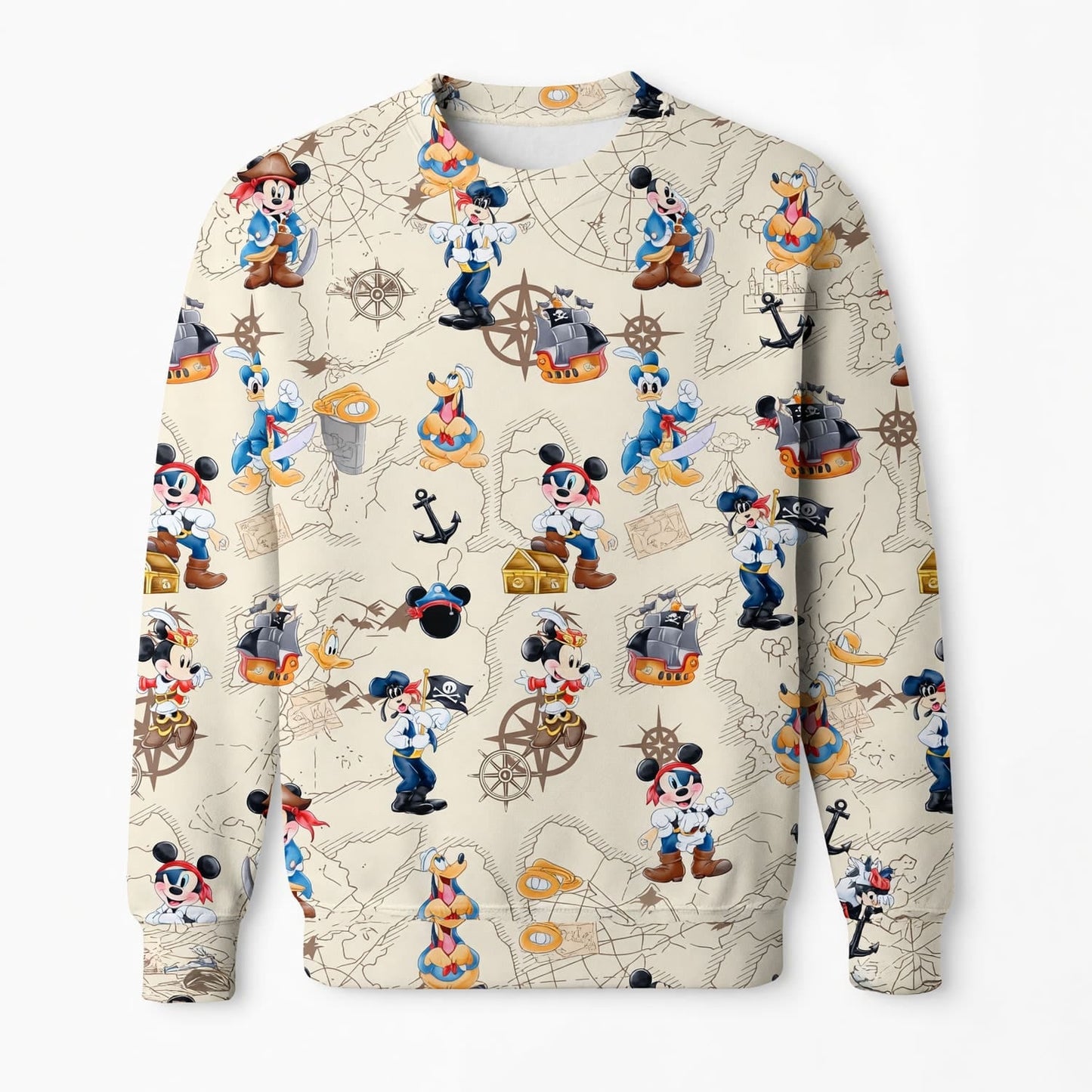 Pirate Mouse AOP Apparel - Vintage Treasure Map Pattern