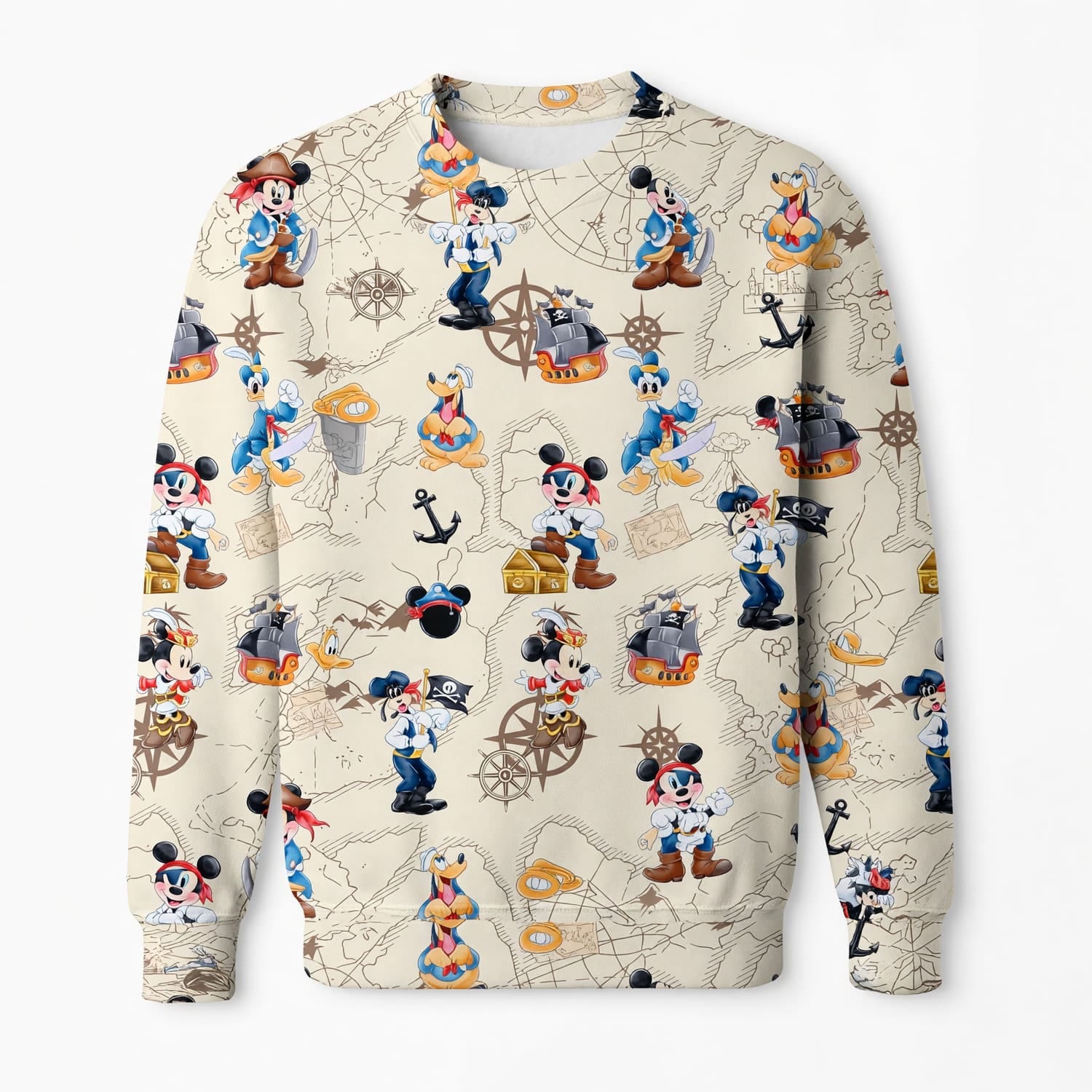 Pirate Mouse AOP Apparel - Vintage Treasure Map Pattern