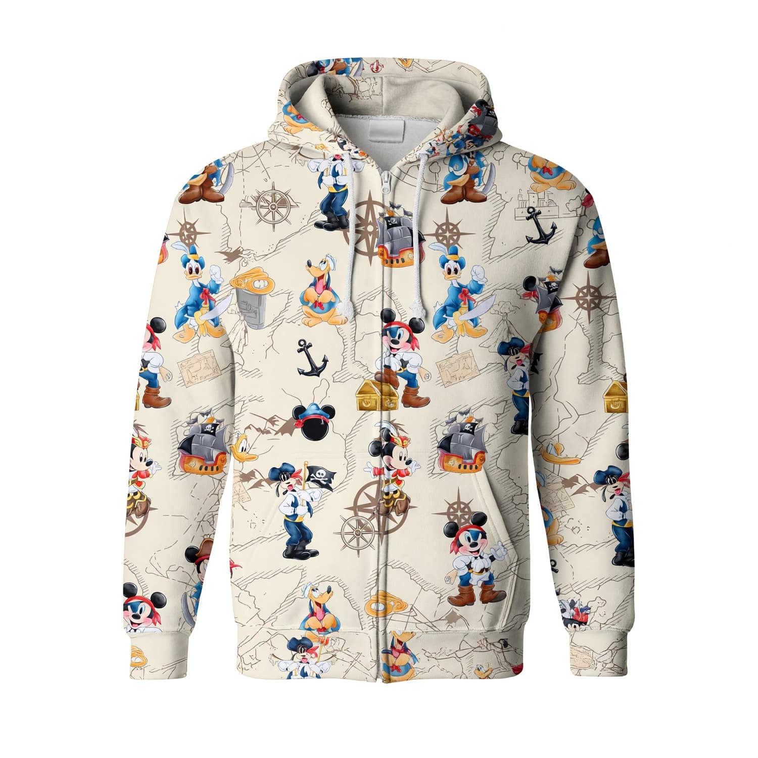 Pirate Mouse AOP Apparel - Vintage Treasure Map Pattern