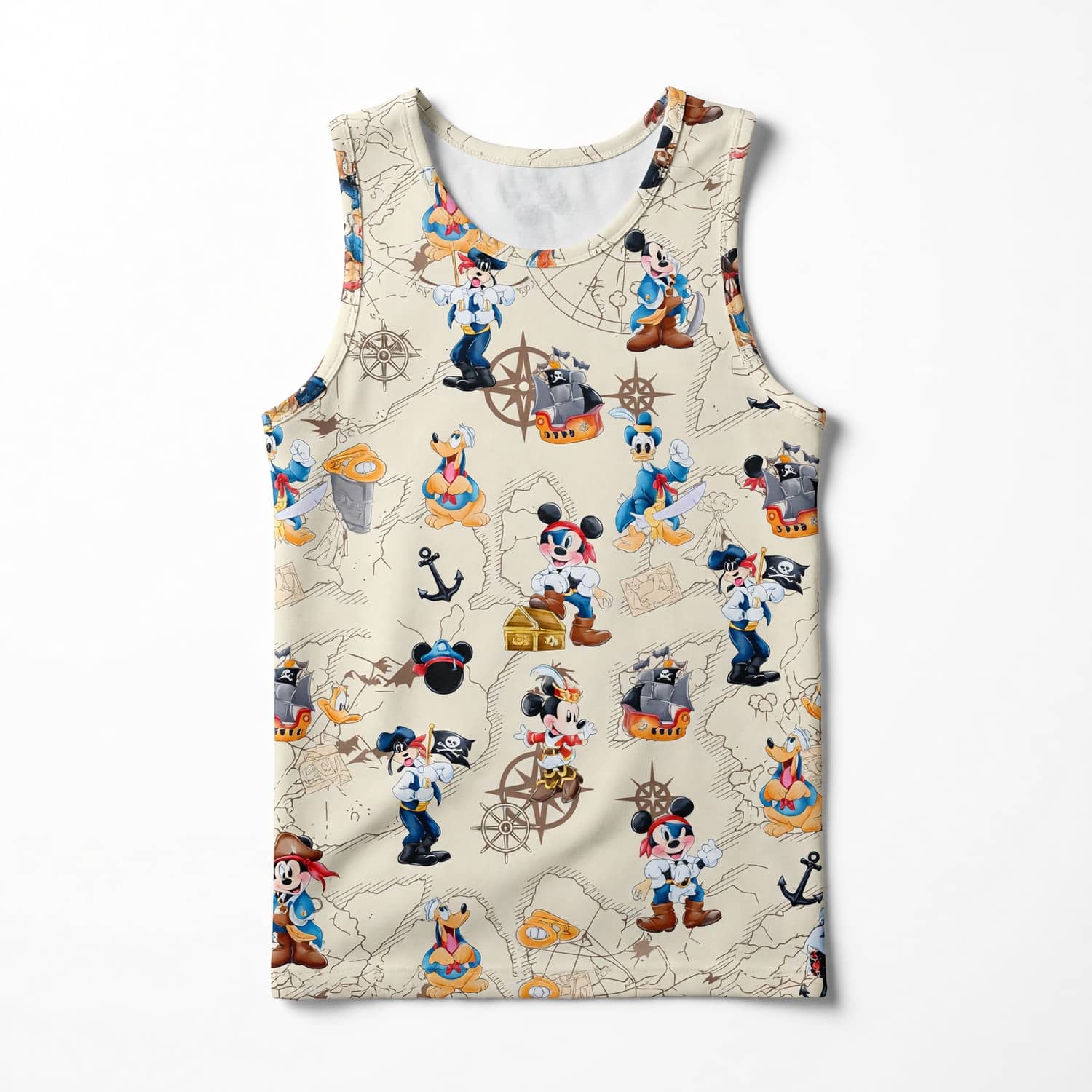 Pirate Mouse AOP Apparel - Vintage Treasure Map Pattern