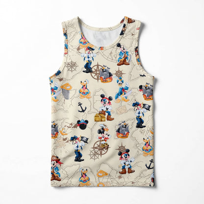 Pirate Mouse AOP Apparel - Vintage Treasure Map Pattern