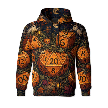 Halloween Dice AOP T-Shirt - Spooky Pumpkin RPG Streetwear